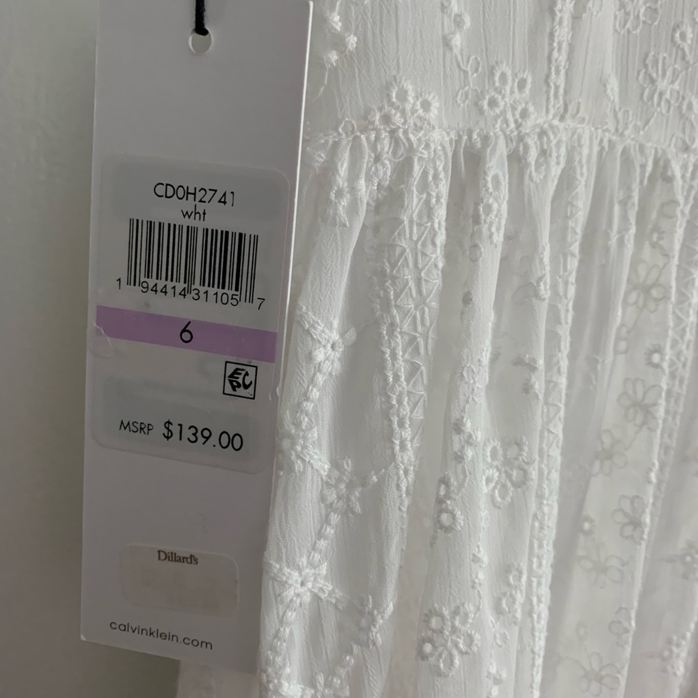Calvin Klein Eyelet Tier-Hem Dress - Picture 7 of 9
